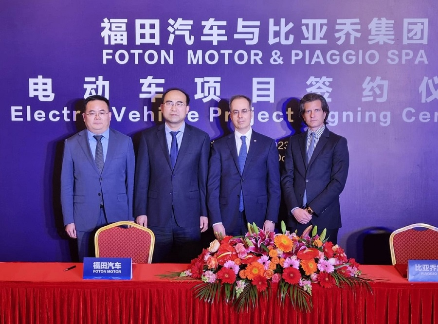 The Piaggio Group and Foton Motor Group extend their partnership to electric light commercial vehicles