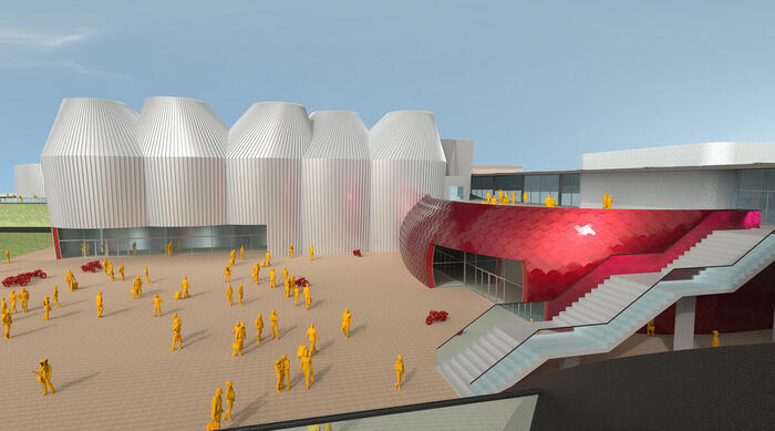 Moto Guzzi presents the unique futuristic project for its new factory and museum in Mandello