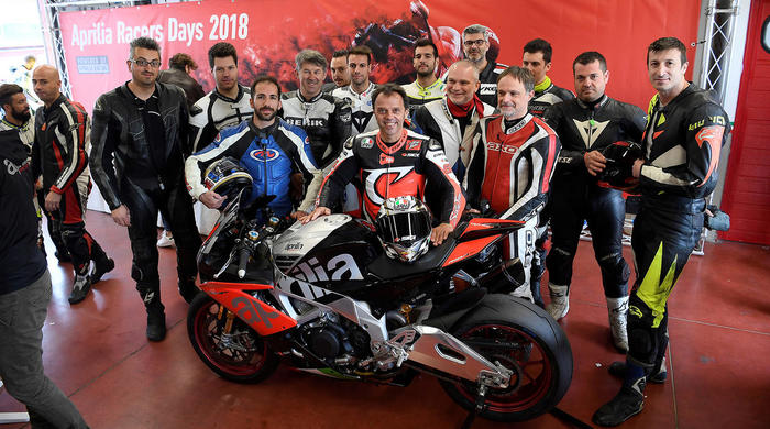 Loris Capirossi at the Racers Days Aprilia