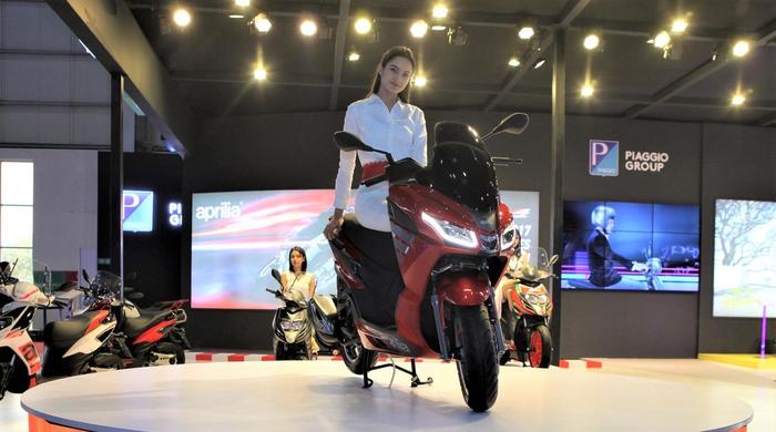 Piaggio Group: presentation of the new Aprilia SXR 160 scooter for indian consumers at the international Auto Expo Show in Delhi 
