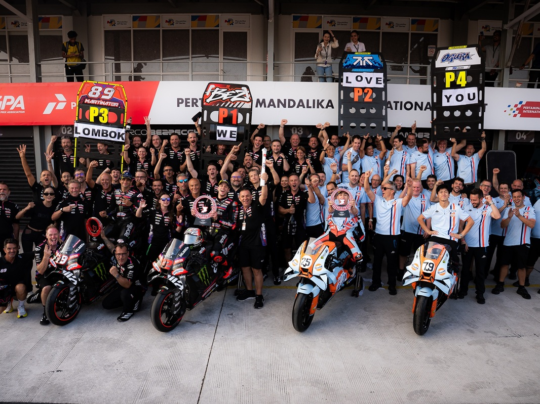 Gruppo Piaggio: Aprilia Racing, scuderia del Gruppo Piaggio (PIA.MI), nella storia con il primo poker in MotoGP a Mandalika